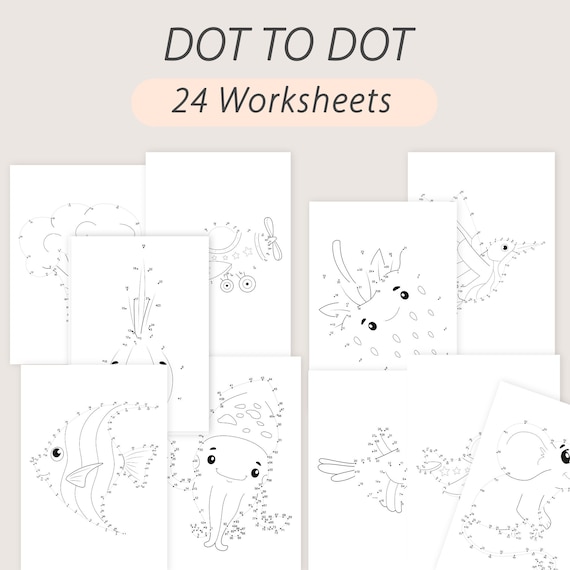Dot to Dot Worksheet Connect The Dots Book Pages Kids Dot-to-dot Coloring Pages Preschool Activity Book Homeschool Busy Book PRINTABLE