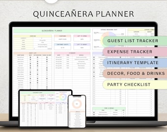 Quinceañera Planner Spreadsheet Quince Planning Checklist 15th Birthday Budget To Do List Template  Guest List Seating Chart Google Sheets