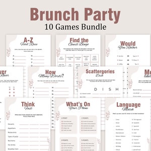 Brunch Party Games Adults Brunch Games Icebreaker Table Games Luncheon Office Lunch Game Ladies Large Small Group Family Activity PRINTABLE