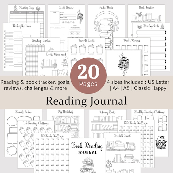 Reading Tracker Bundle Printable Reading Log Journal Book Etsy 2025