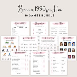 35th Birthday Games for Women 35th Birthday Party Games for Her Born in 1990 Game 1990 Trivia Quiz Activity Bundle Instant Digital PRINTABLE