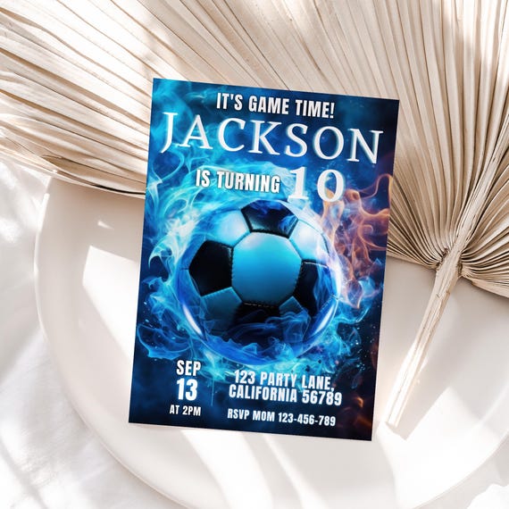 Soccer Birthday Invitation Soccer Invitation Football Invitation Teen Sports Party Invite Boy Birthday Theme EDITABLE Instant Digital S14