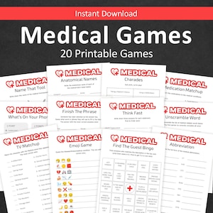 Medical Games Nurse Week Games Nurse Graduation Nurse Retirement Party Doctor Grad Party Activity Hospital Nursing Pharmacy Game PRINTABLE