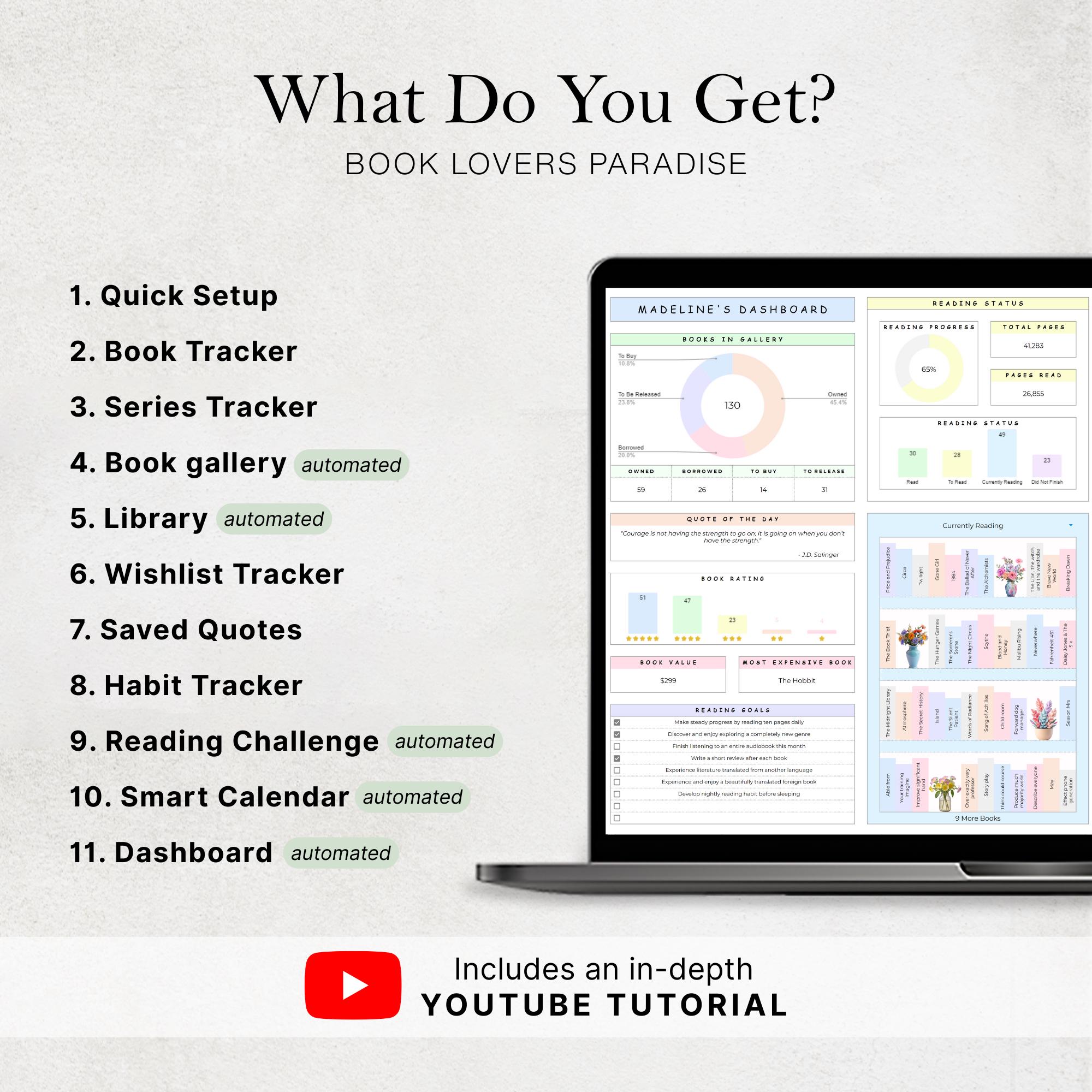 Book Tracker Spreadsheet Reading Tracker Digital Reading Log TBR ...