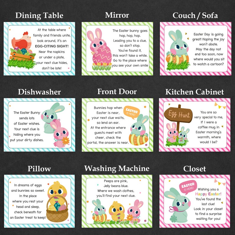 Easter Scavenger Hunt for Kids Easter Egg Hunt Clues Indoor Easter Bunny Treasure Hunt Easter Basket Riddle Hunt Older Kids Teens PRINTABLE image 4