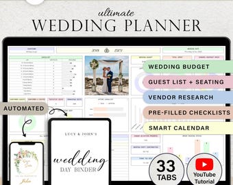 Wedding Planner Spreadsheet Wedding Planning Template Wedding Budget Wedding Checklist Guest List Seating Plan Chart Itinerary Google Sheets