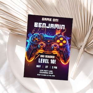 Video Game Birthday Invitation Arcade Birthday Invitation Gamer Birthday Invitation Gaming Party Invitation Instant EDITABLE Digital V01