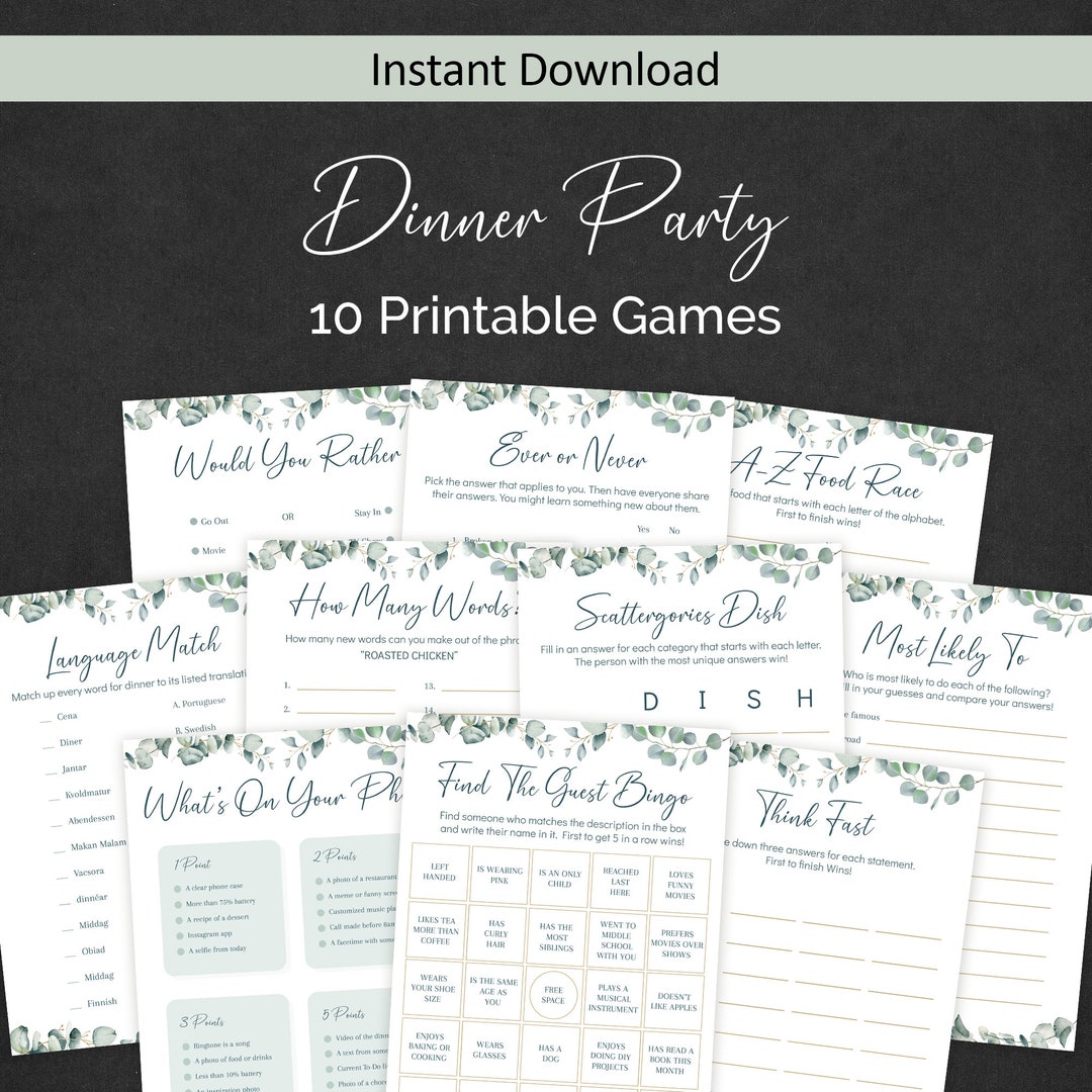 Dinner Party Games Dinner Table Games for Adults Icebreaker Games