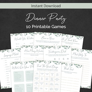 Dinner Party Games Dinner Table Games for Adults Icebreaker Games Brunch Games Bundle Dinner Wait Activities BBQ PRINTABLE Instant Digital
