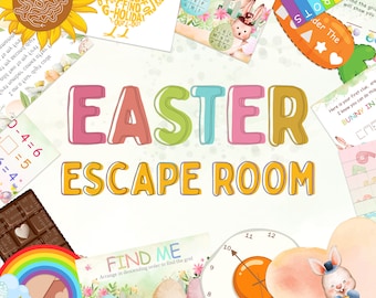 Easter Escape Room Kit Easter Egg Scavenger Hunt Easter Bunny Treasure Hunt DIY Kids Mystery Puzzle Adventure Teen Games Activity PRINTABLE