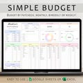 Budget Planner Google Sheet Monthly Budget Spreadsheet Paycheck Budget Template Simple Weekly Financial Planner Beginners Biweekly Budgeting