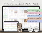 Social Media Planner Spreadsheet Monthly Content Calendar Influencer Template TikTok Instagram Youtube Facebook Pinterest Post Google Sheets