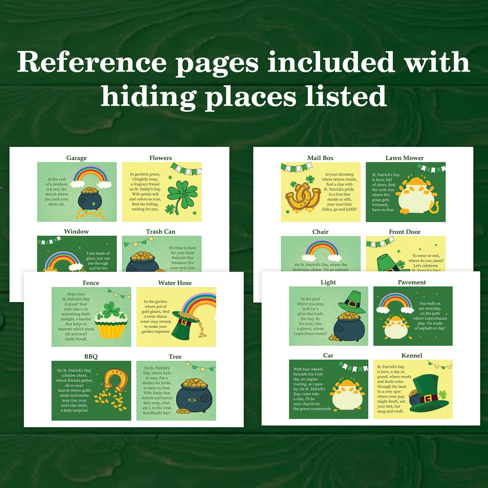 St Patricks Day Treasure Hunt Outdoor Leprechaun Scavenger Hunt for ...