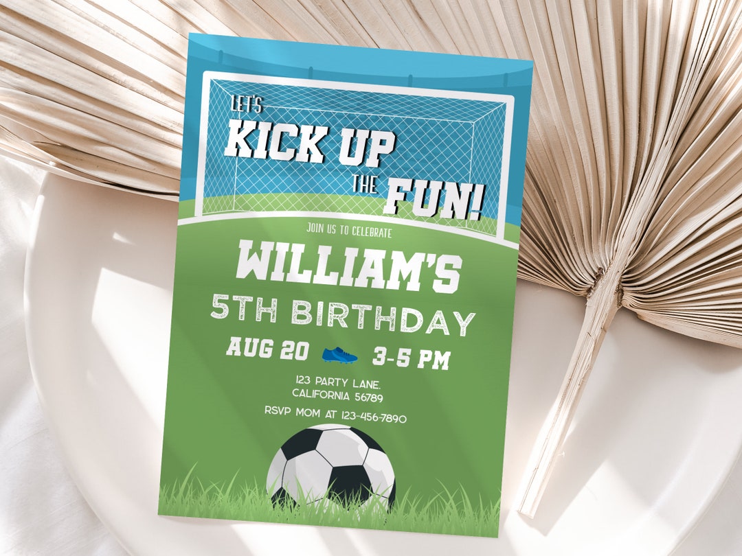 Soccer Birthday Invitation Soccer Invitation Football Etsy