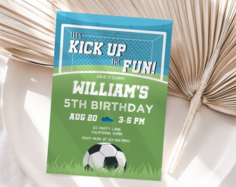 Soccer Birthday Invitation Soccer Invitation Football Invitation Sports Party Invite Teen Boy Birthday Theme EDITABLE Instant Digital S14