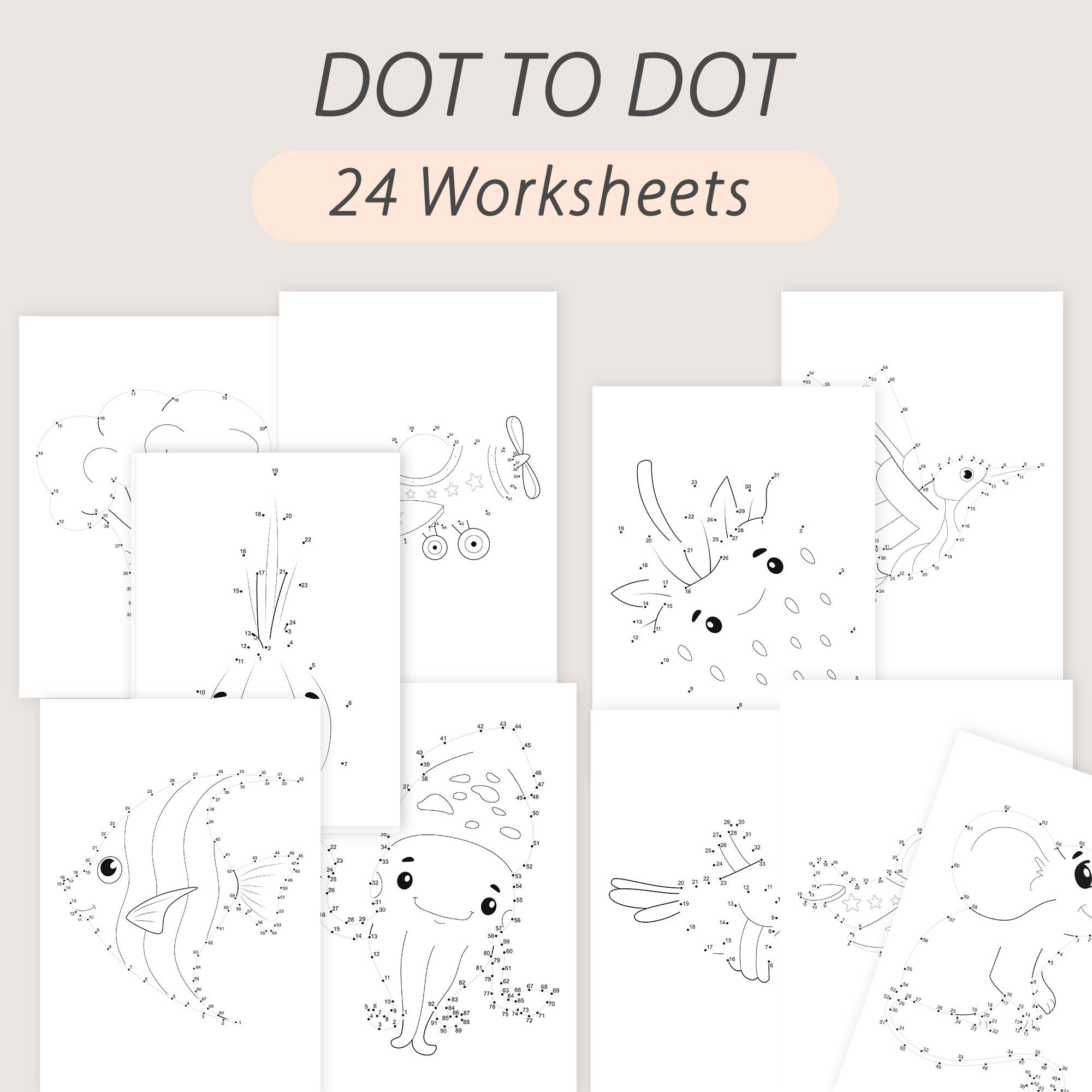 Preschool Kindergarten Learning Worksheets Pre-k Toddler Busy Book ...