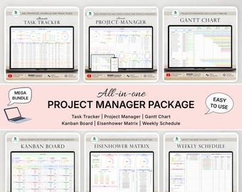 Project Management Spreadsheet Project Manager Team Task Tracker Kanban Board Gantt Chart Eisenhower Matrix TimelineTemplate Google Sheets