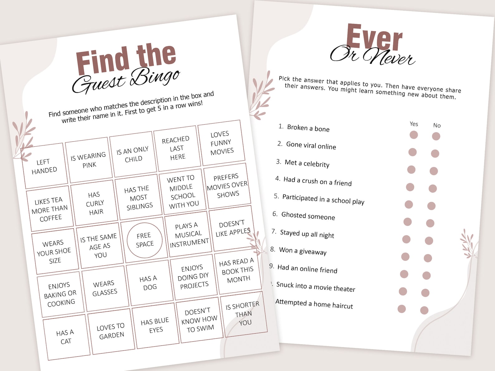 Dinner Party Games Dinner Table Party Games for Adults Etsy