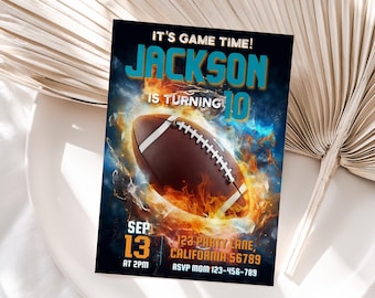 Football Birthday Invitation Football Invitation Sports Invitation Boy Birthday Party Football Theme Invite Template EDITABLE Digital