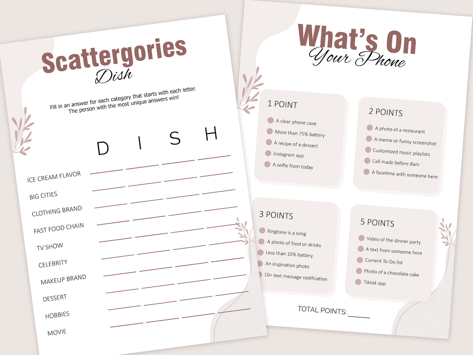 Dinner Party Games Dinner Table Party Games for Adults Etsy