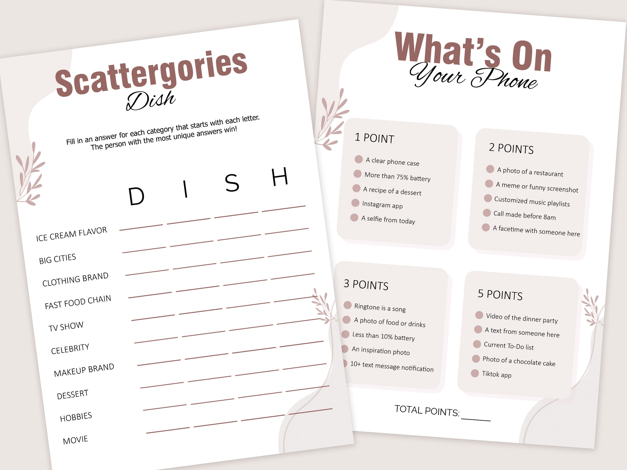 Dinner Party Games Dinner Table Party Games for Adults Etsy