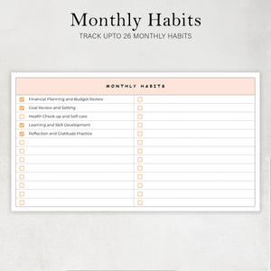 Daily Habit Tracker Spreadsheet Weekly Habit Planner Monthly Habit ...