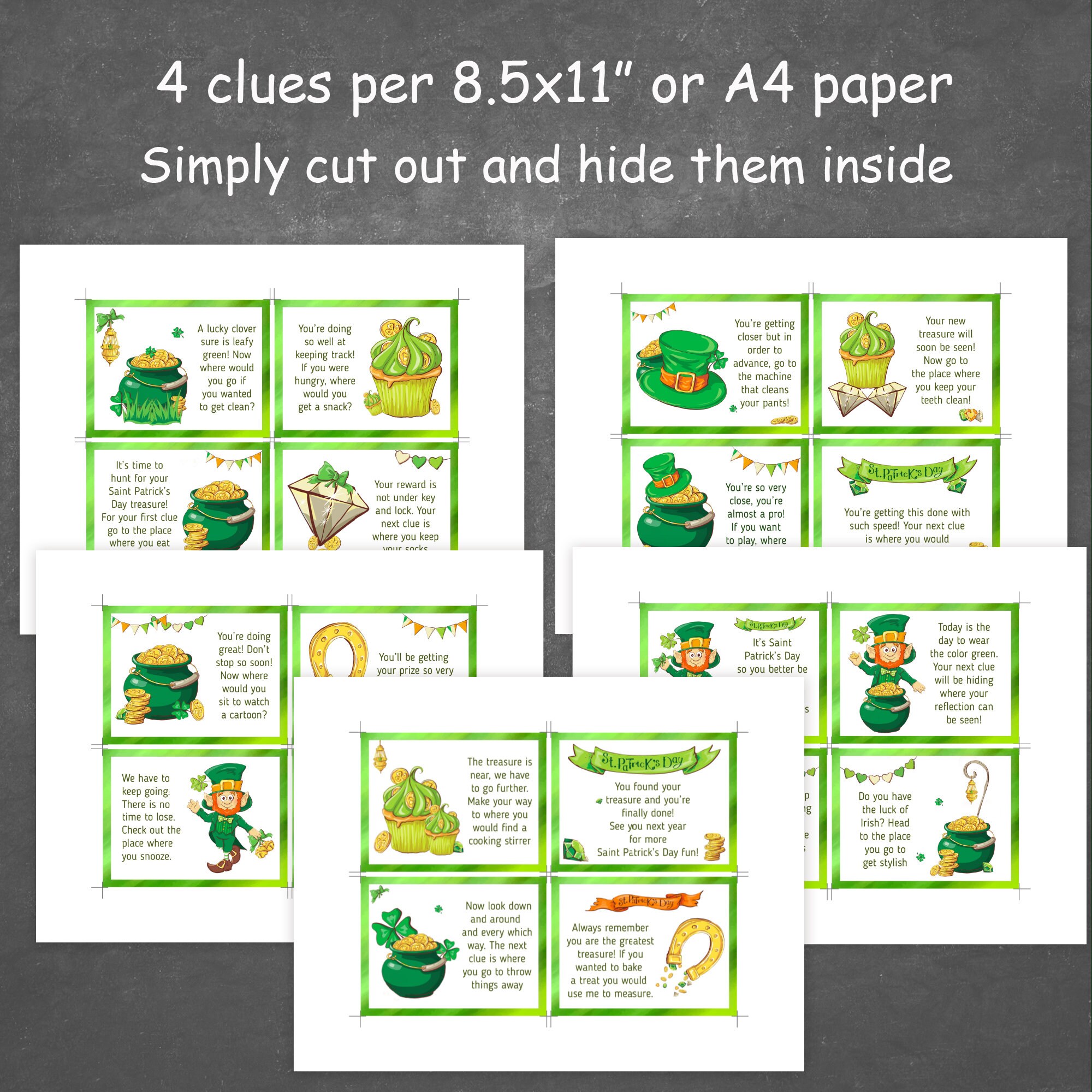 Leprechaun Treasure Hunt for Kids St Patricks Day Scavenger Hunt Indoor ...