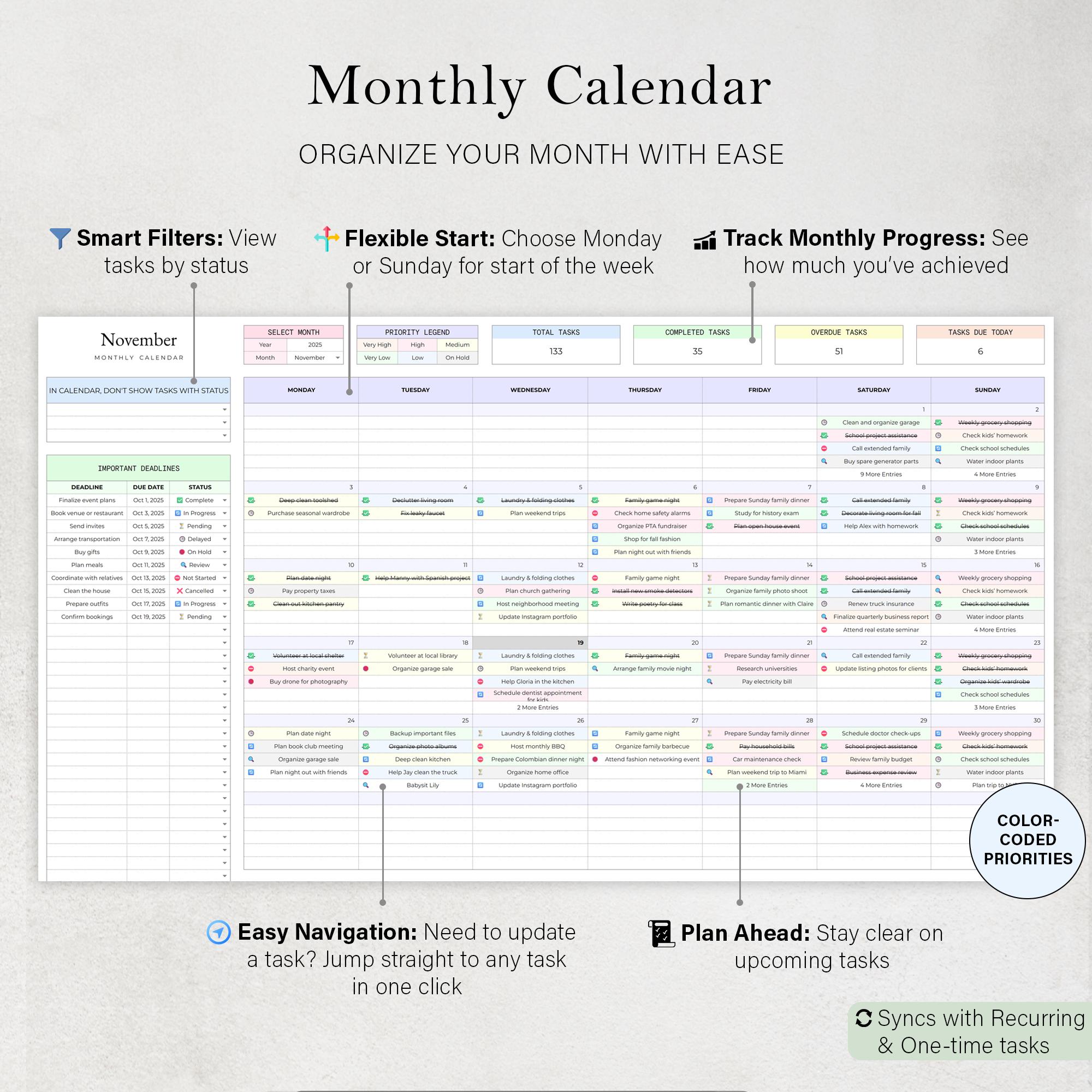 Kanban Board Spreadsheet Task Tracker Template Project Management Team ...