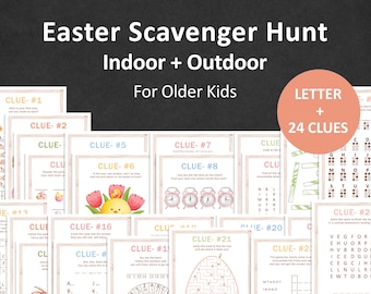 Ostern Schnitzeljagd für Teenager Ostereiersuche Hinweise Osterhase Fluchtraum Indoor Outdoor Korb Schatzsuche Jugendliche Kinder DRUCKBAR