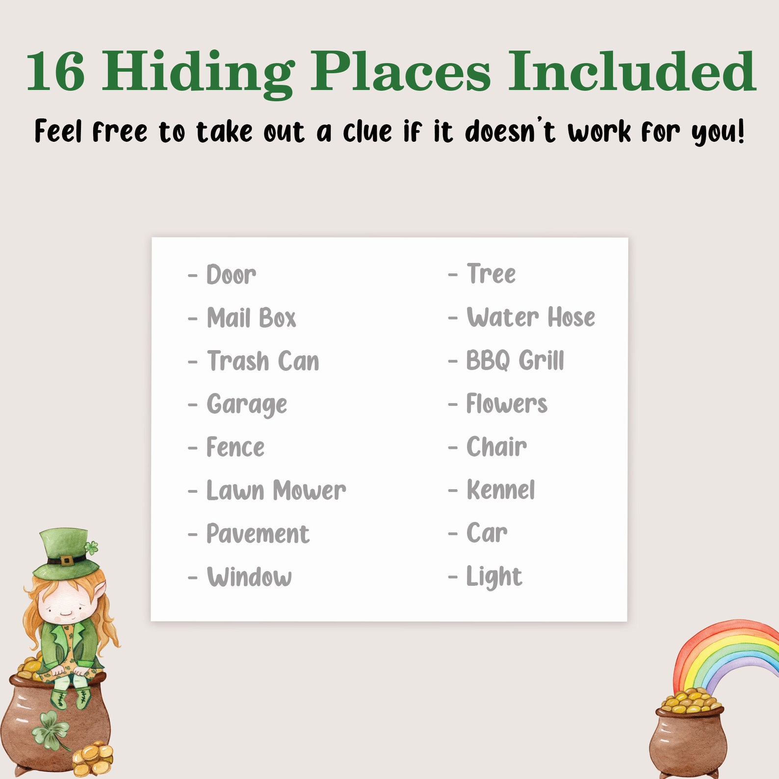 St Patricks Day Scavenger Hunt for Kids Leprechaun Outdoor Treasure ...