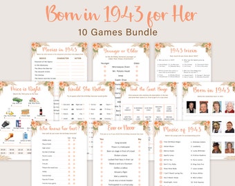 81st Birthday Games for Women 81st Birthday Party Games for Her 1943 Birthday Games Born in 1943 Trivia 81 Party PRINTABLE Instant Digital