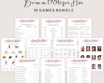 Jeux pour 40e anniversaire pour femme Jeux de fête pour 40e anniversaire pour elle, née en 1986