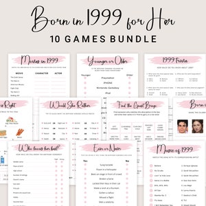 26e verjaardag Games voor vrouwen 26e verjaardag Party Games voor haar Born in 1999 Game 1999 Trivia Quiz activiteitenbundel direct digitaal AFDRUKBAAR