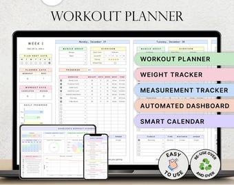 Planer ćwiczeń, śledzenie utraty wagi, planer siłowni, plan fitness, śledzenie zdrowia, arkusz kalkulacyjny, śledzenie ćwiczeń, szablon utraty wagi, arkusze Google