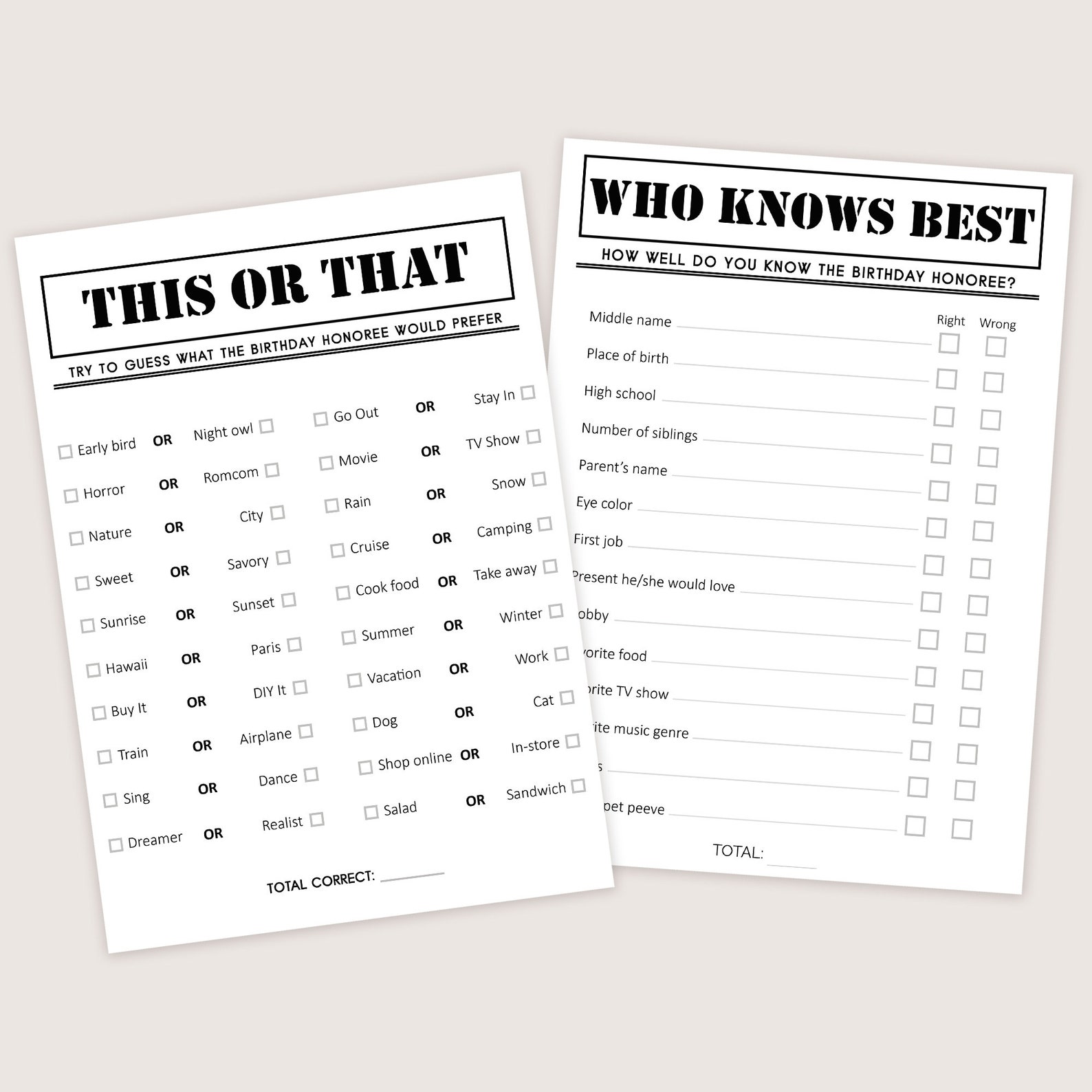 75th Birthday Games Bundle 75th Birthday Party Games 1949 - Etsy