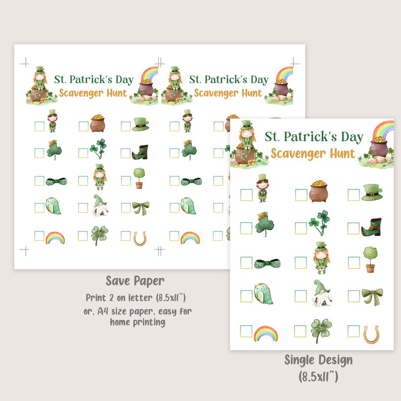 St Patrick's Day Scavenger Hunt for Little Kids Leprechaun Treasure ...