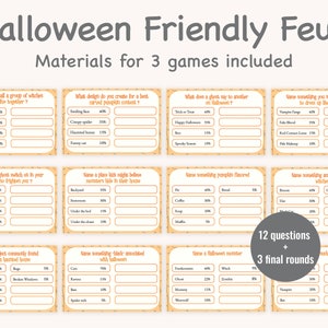 Halloween Friendly Feud Quiz Halloween Family Feud Game Trick or Treat Party Survey Guess Group Game Night Contest Printable Digital Instant