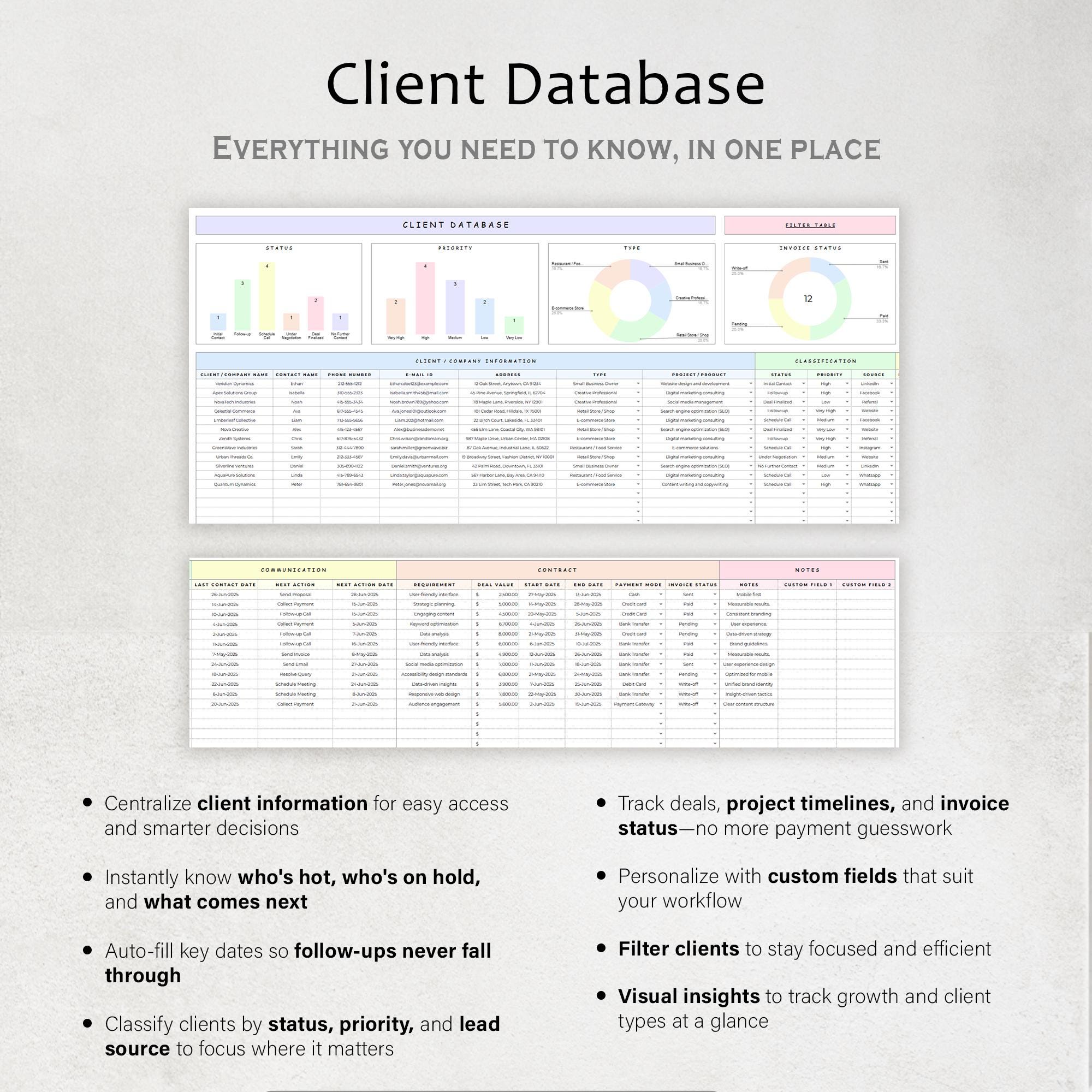Client Tracker for Small Business Planner CRM With Task Tracker ...
