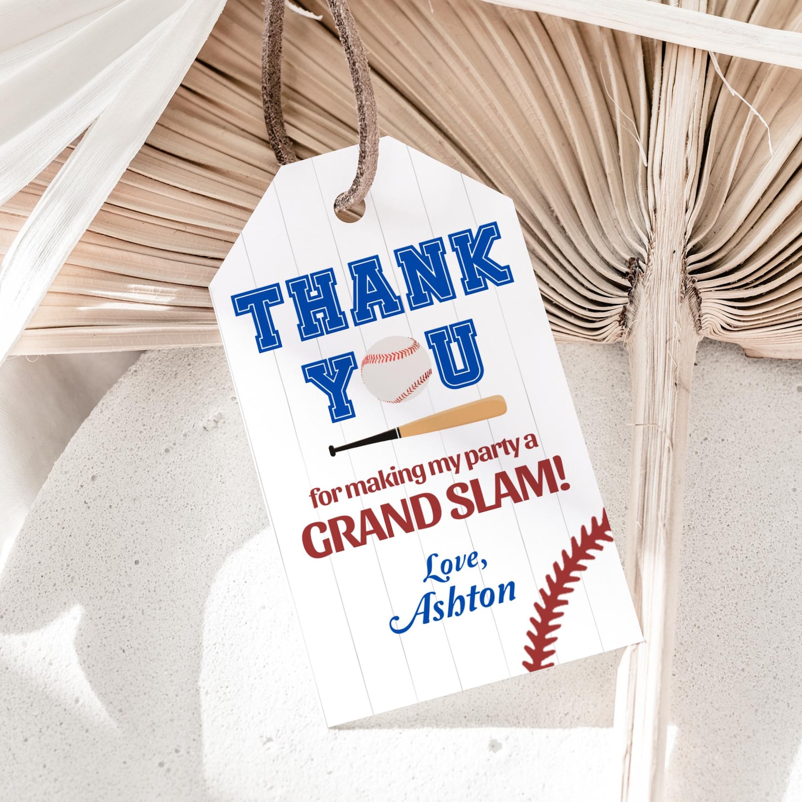 Rookie of the Year Thank You Tags Baseball Party Favors First Birthday ...