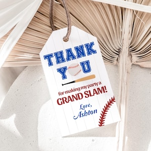 Rookie des Jahres Dankeschön Tags Baseball Party Favors Erster Geburtstag Favor Tags Sport Geschenk Label Junge Geburtstag Loot bag Tags EDITABLE B05