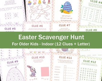 Easter Hunt Clues for Older Kids Easter Egg Hunt Scavenger Hunt Teens Easter Bunny Treasure Hunt Easter Basket Escape Room Indoor PRINTABLE