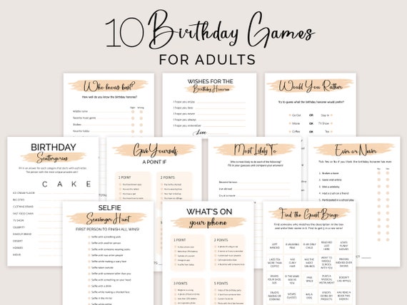 Birthday Games for Adult Birthday Party Games for Her Him Boy Girl Women Men Who knows the Birthday Girl Boy Best PRINTABLE Instant Digital