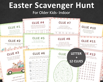 Easter Scavenger Hunt for Older Kids Easter Egg Hunt Clues Teens Indoor Easter Bunny Treasure Hunt Easter Basket Escape Room Game PRINTABLE