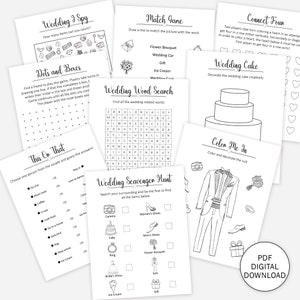 Kids Wedding Activity Pack Wedding Activity Book Coloring Book for Kids Reception Table Activities Booklet Marriage Games PRINTABLE Digital image 4