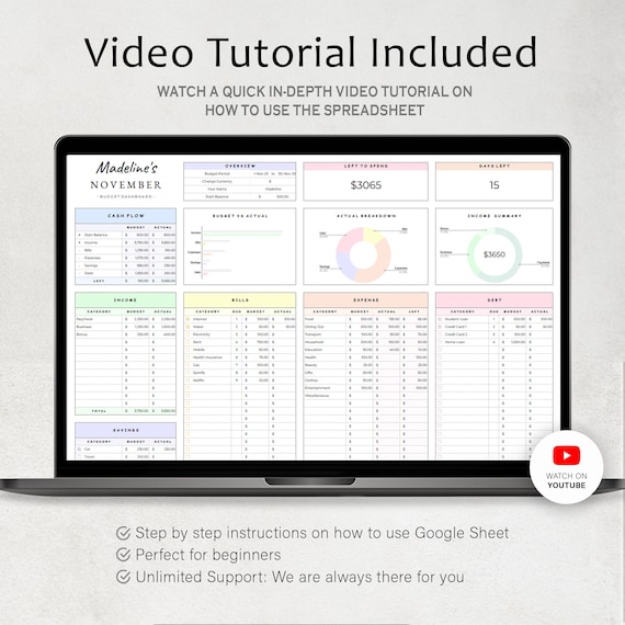 Budget Planner Google Sheet Monthly Budget Spreadsheet Paycheck Budget Template Simple Weekly Financial Planner Beginners Biweekly Budgeting
