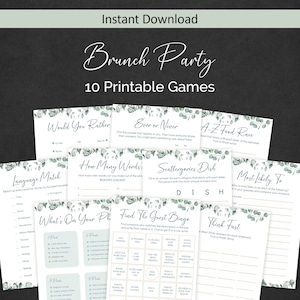 Brunch Party Games Adults Brunch Games Icebreaker Table Games Luncheon Office Lunch Game Ladies Large Small Group Activity Family PRINTABLE