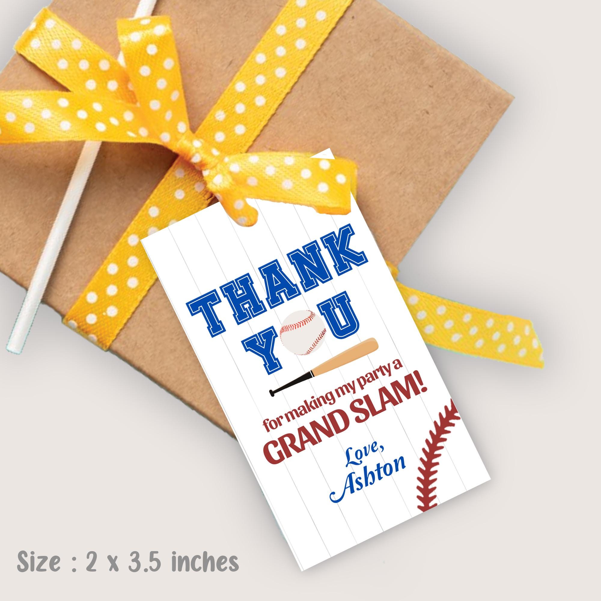 Rookie of the Year Thank You Tags Baseball Party Favors First Birthday ...