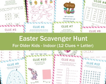 Easter Scavenger Hunt for Teens Easter Egg Hunt Clues Easter Bunny Treasure Hunt for Older Kids Indoor Easter Basket Escape Room PRINTABLE