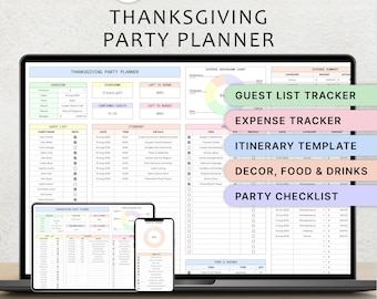 Thanksgiving Dinner Planner Thanksgiving Party Planning Thanksgiving Menu Meal Planner Template Guest List Budget Spreadsheet Google Sheets