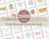 Daily Routine Cards Visual Schedule Toddler Routine Chart for Kids Chore Chart Daily Rhythm Checklist Montessori Activity Preschool EDITABLE